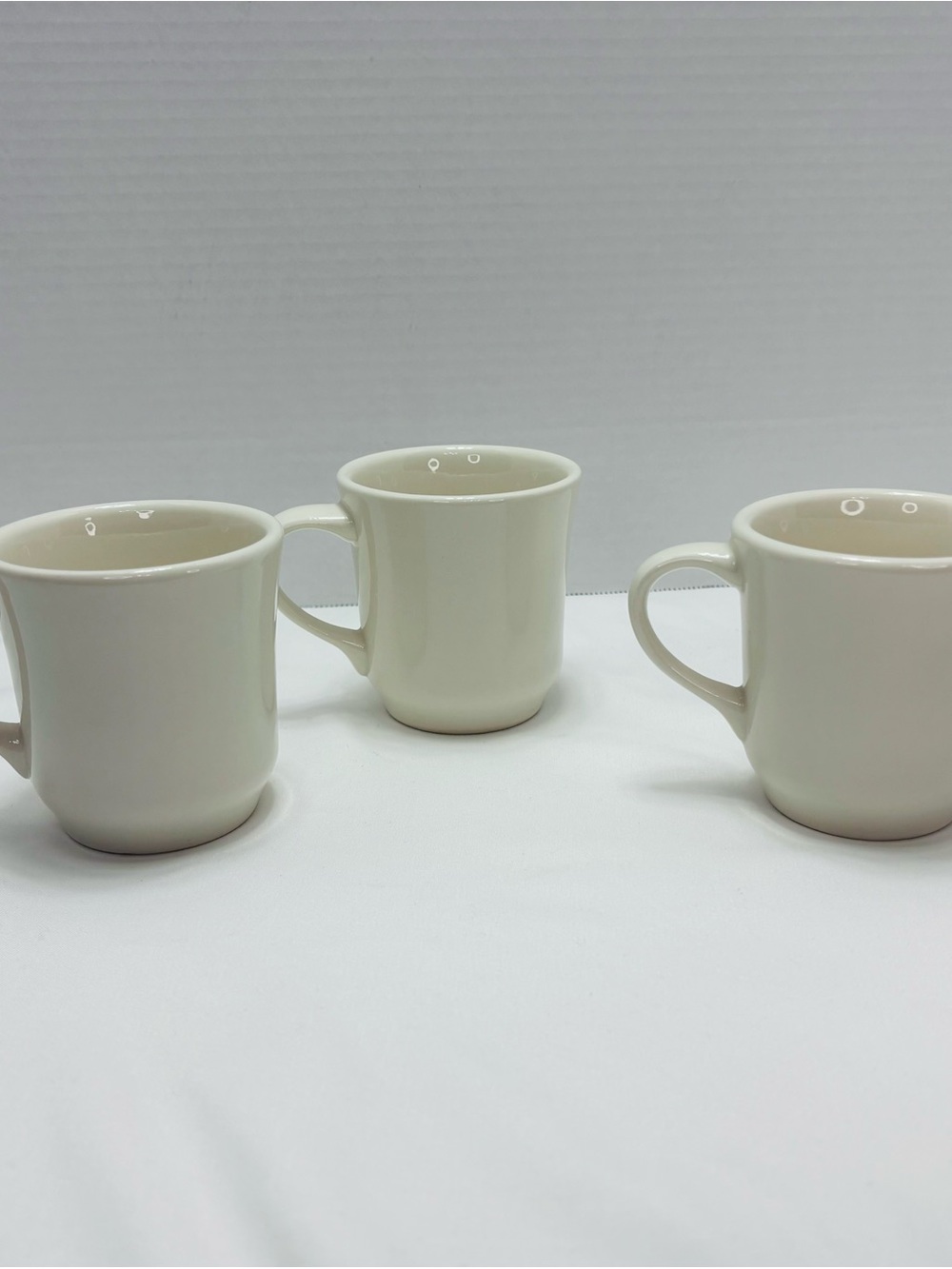 Classic Cream Ceramic Coffee Mug - Set of 3